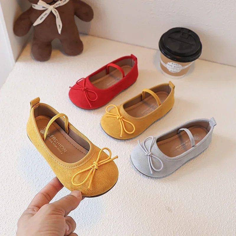 2025 Children Leather Shoes for Girls Spring Autumn New Fashion Korean Style Soft Bottom Anti-slippery Versatile Princess Flats