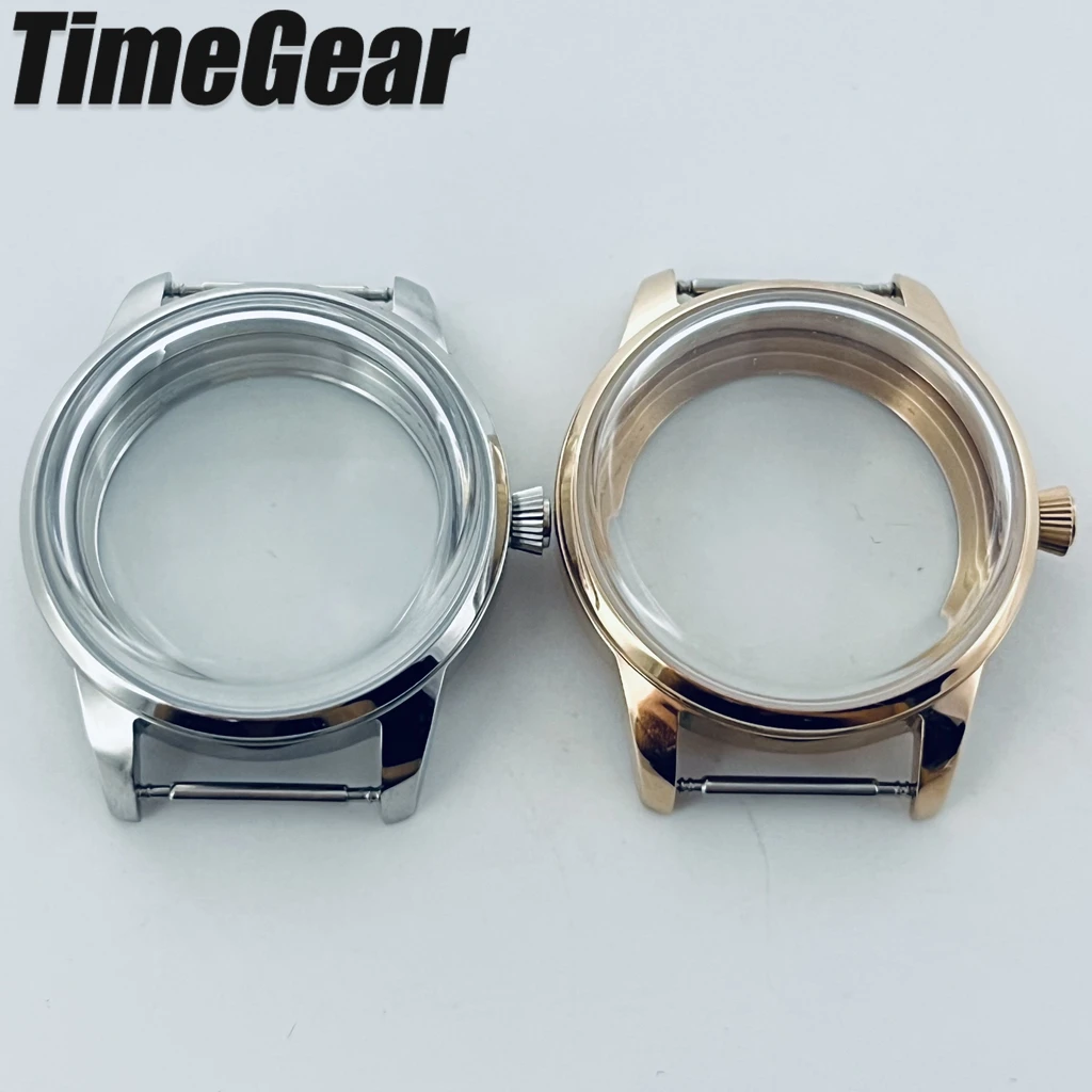 33mm Arched Glass Silver/Rose Gold NH35 Watch Case for Cocktail Time Presage For NH34 NH35 NH36 NH38 NH34 NH70 Movement