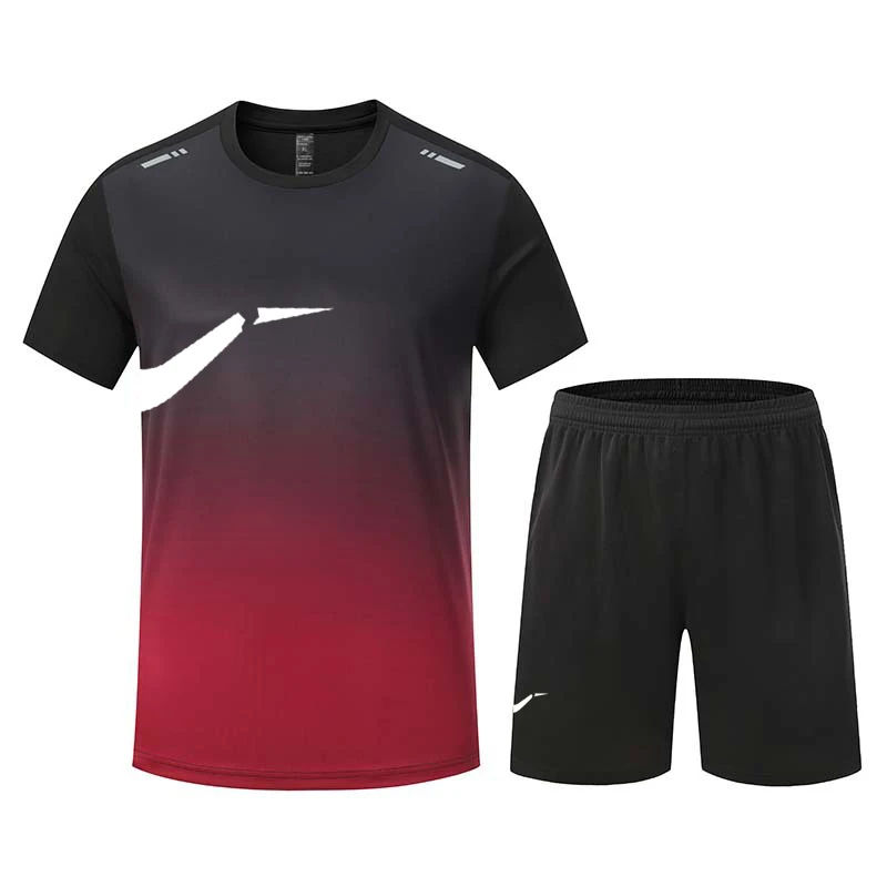 

Running Sets Men Sportswear Short sleeve Clothes Fitness Basketball tennis Soccer Plus Size Gym Clothing 2 pieces Sports Suits