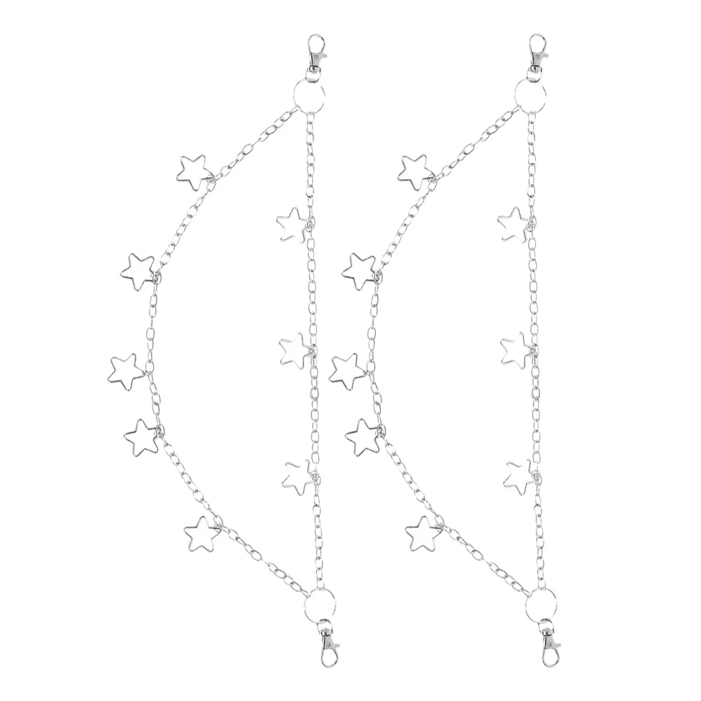 Cadena con colgante de estrella para pantalones, cadenas vaqueras en capas de Hip Hop, accesorios góticos Punk, cinturón para pantalones, bolso, billetera, cadenas, 2 uds.