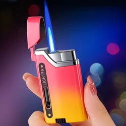 Fashion Ping Sound Turbo Jet Lighter Visual Compact Butane Torch Metal Cigarette Lighters Gas 1300 C Windproof Petrol Lighter