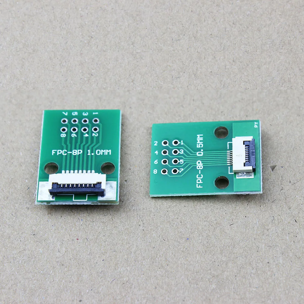 8 Pin 0.5Mm/1.0Mm Afstand Dubbelzijdig Fpc/Ffc Pcb Connector Socket Adapter Board,8 P Dubbelzijdig Platte Kabel Socket WP-002