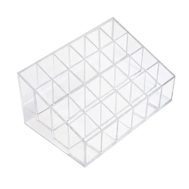 Lipstick Organizer,Small Clear Plastic Compact Lip Gloss Chapstick Perfume Sample Mascara Holder with 24 Slots