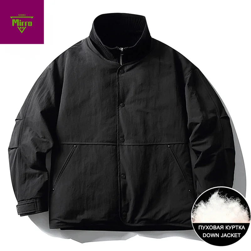 

Men Down Jackets 85% White Duck Puffer Jackets Thicken Warm Parkas Bubble Coats Casual Loose Padded Jackets Outwear