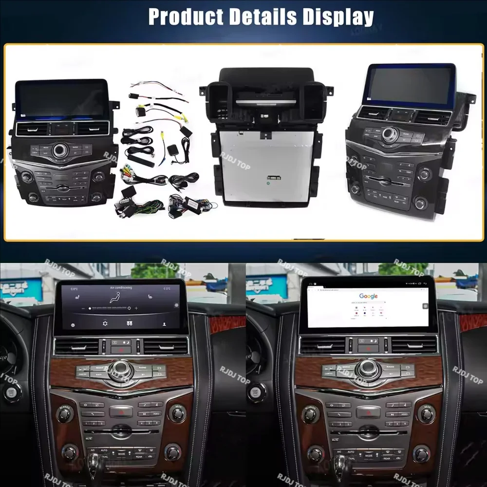 12.3″ Android 14 Car Radio For Nissan Armada Patrol Y62 Infiniti QX56 QX80 2010-2020 Touch Stereo Screen GPS Navigation Carplay