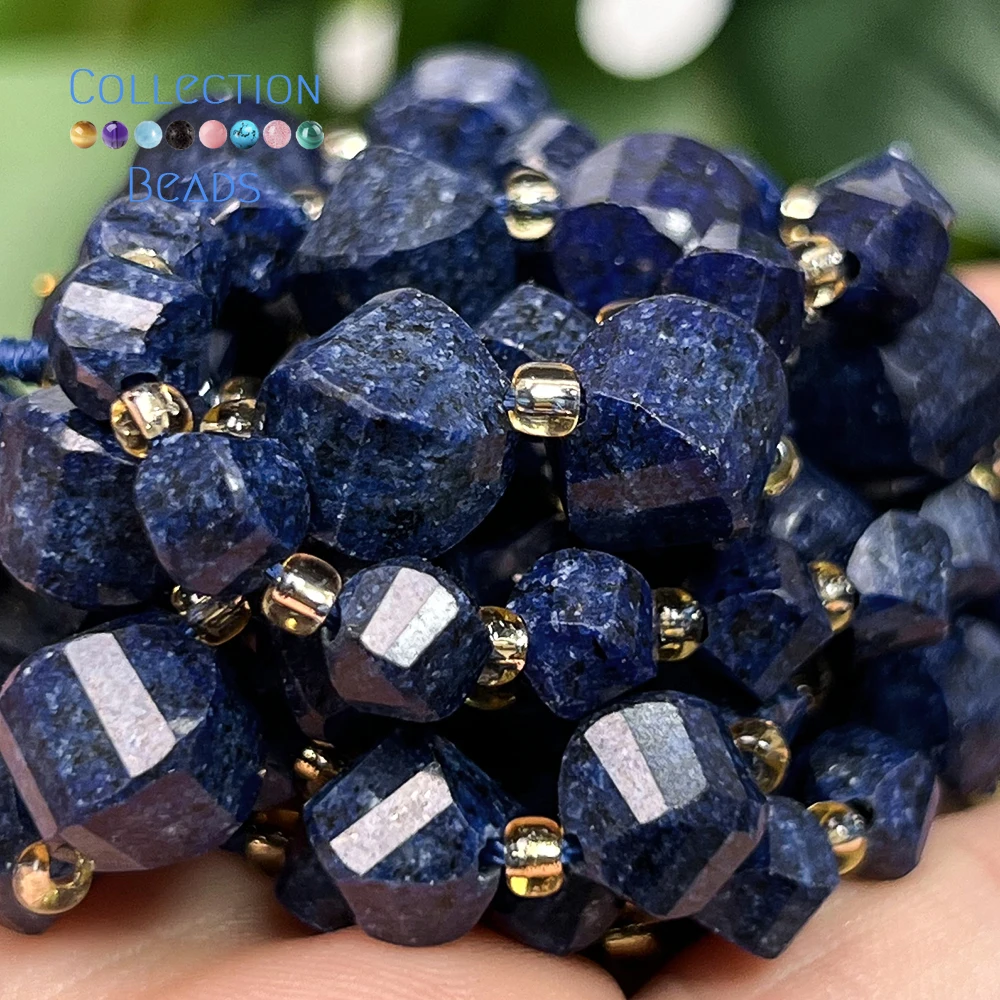6 8 10mm Natural Stone Beads Lapis Lazuli Agate Faceted Round Loose Beads for Jewelry Making Bracelets Diy Beading Accessory