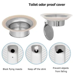 Squatting Pan Anti-smell Plug 304 Stainless Steel Toilet Drain Cover Floor Drain Deodorize Stopper Bathtub  Anti-blocking Cover