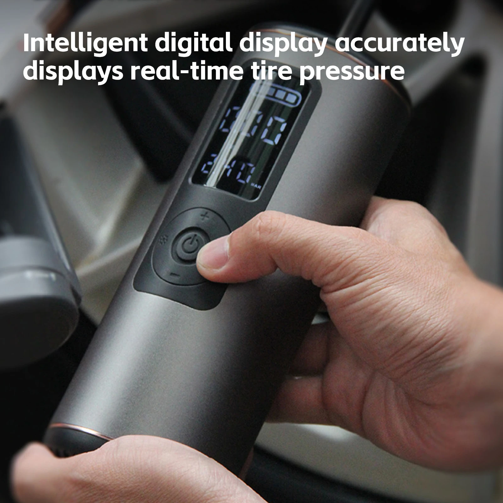 

Портативный насос для накачивания шин, беспроводной воздушный насос с цифровым манометром для автомобиля, велосипеда, мяча, мотоцикла