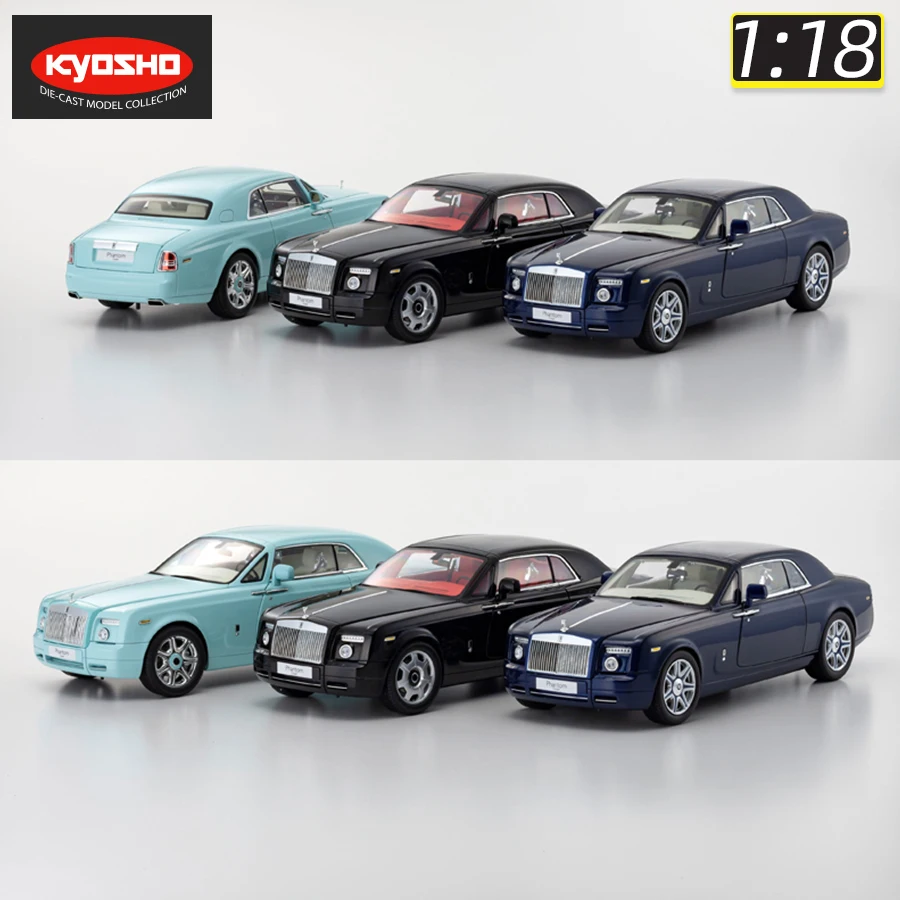 KYOSHO 1:18 scale new Rolls-Royce Phantom Two-door Retro sports car simulation alloy car model for holiday gift collection