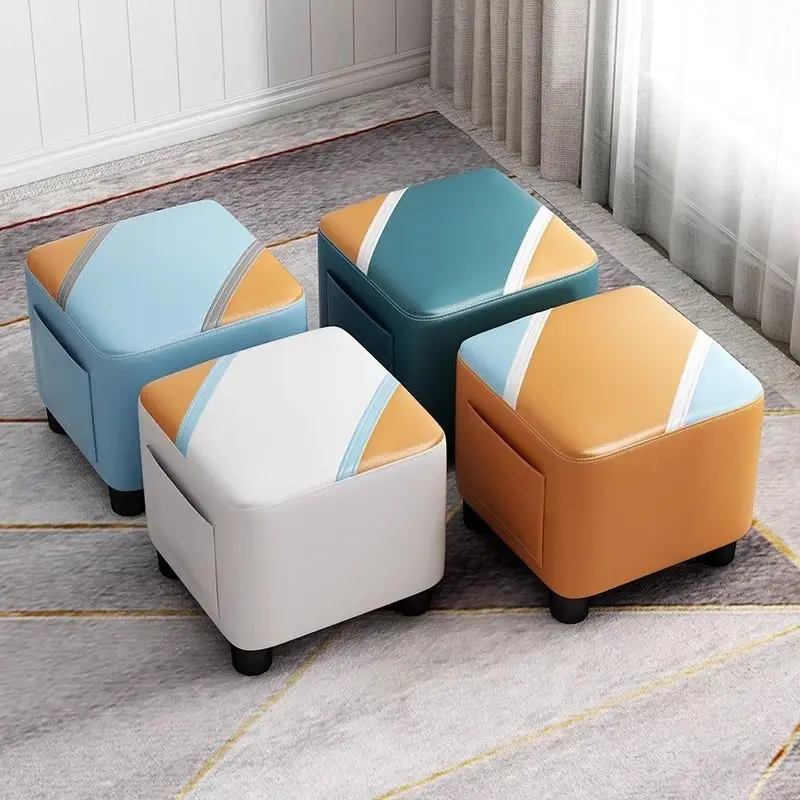 

Living Room Stools Technology Cloth Entry Shoes Change Stool Tea Table Side Low Stool Light Luxury Stools Solid Wood Sofa Stools