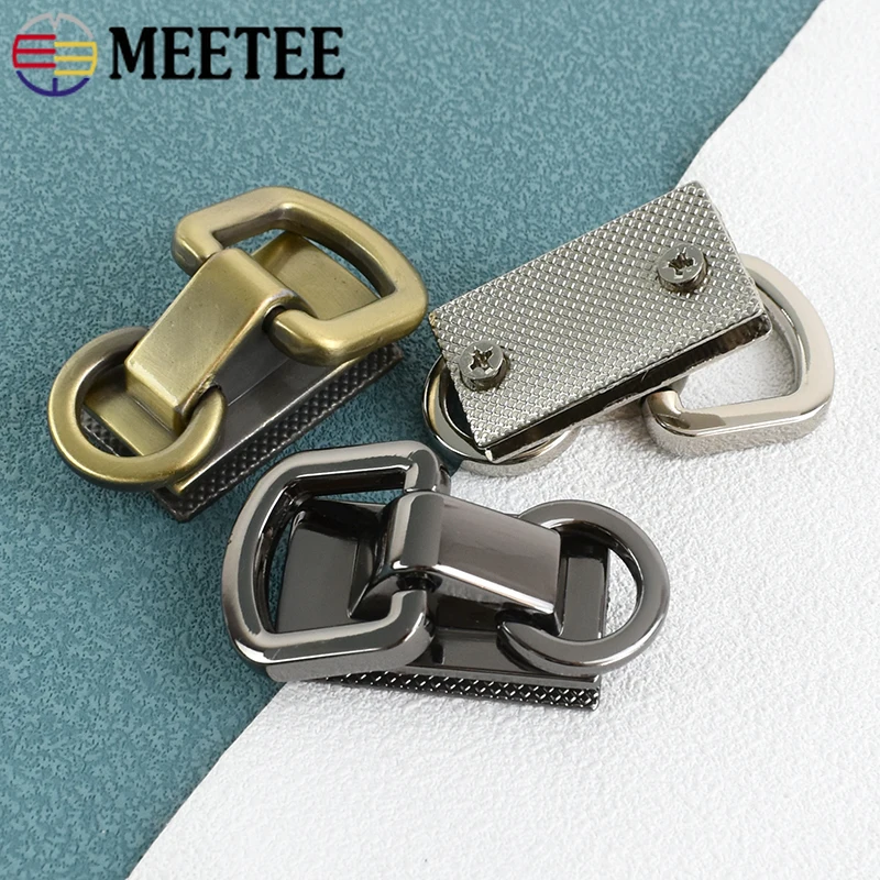

2/4Pcs 34mm Metal D Ring Buckle for Handbags Hanger Side Connector Pocket Handle Screw Rivet Clasp DIY Bags Hardware Accessories