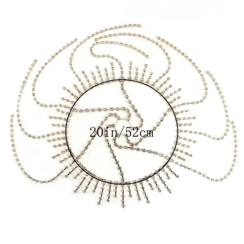 1 Stück Kristall-Kopfkette Schmuck Glitzernde Quasten-Strass-Kappe Kopfschmuck Rave-Party Tanz Hochzeit 1920er Haaraccessoires 【AliS8】 – Detail 10
