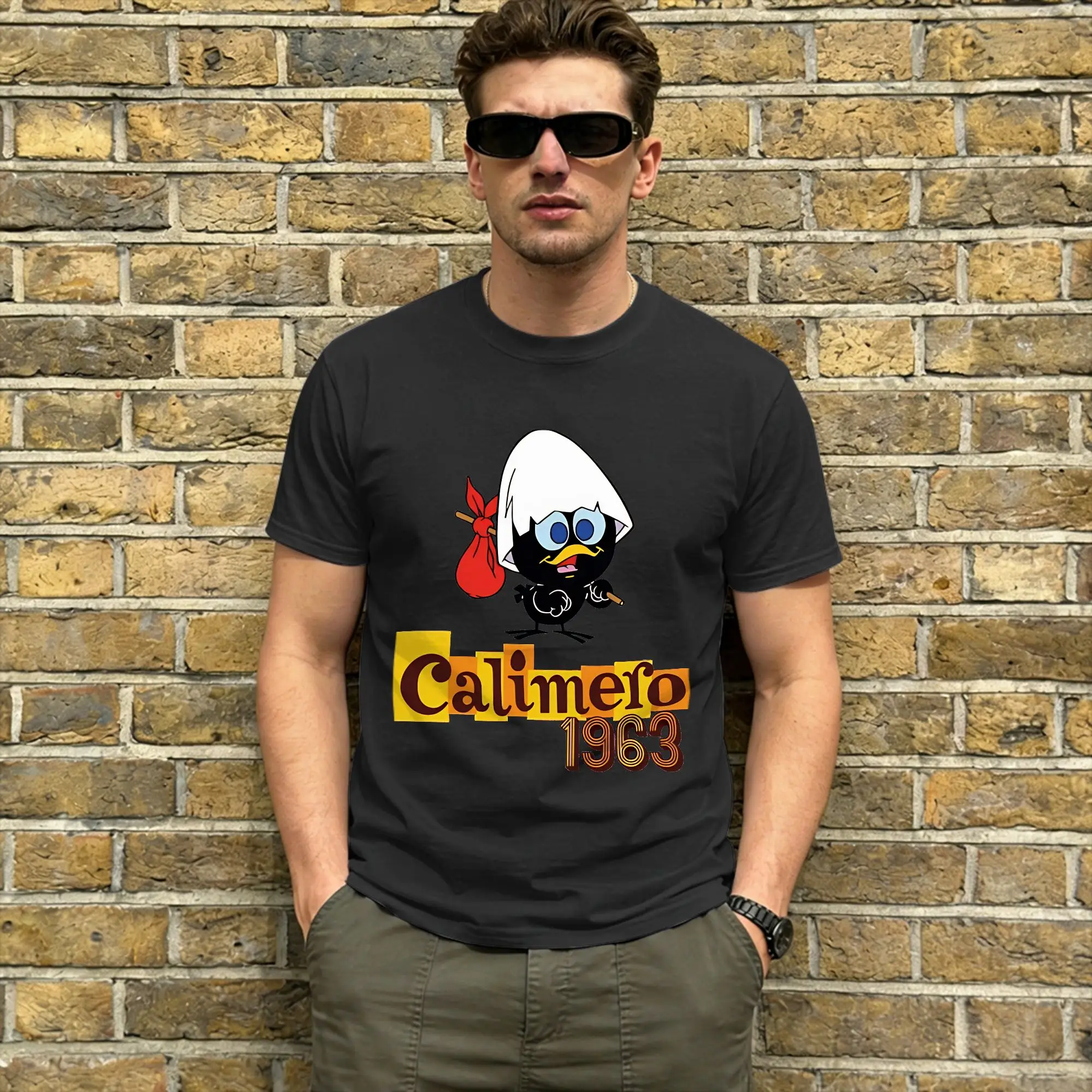Hipster Cartoon Calimero T-Shirts Men Round Collar 100% Cotton T Shirts  Short Sleeve Tee Shirt Summer Tops