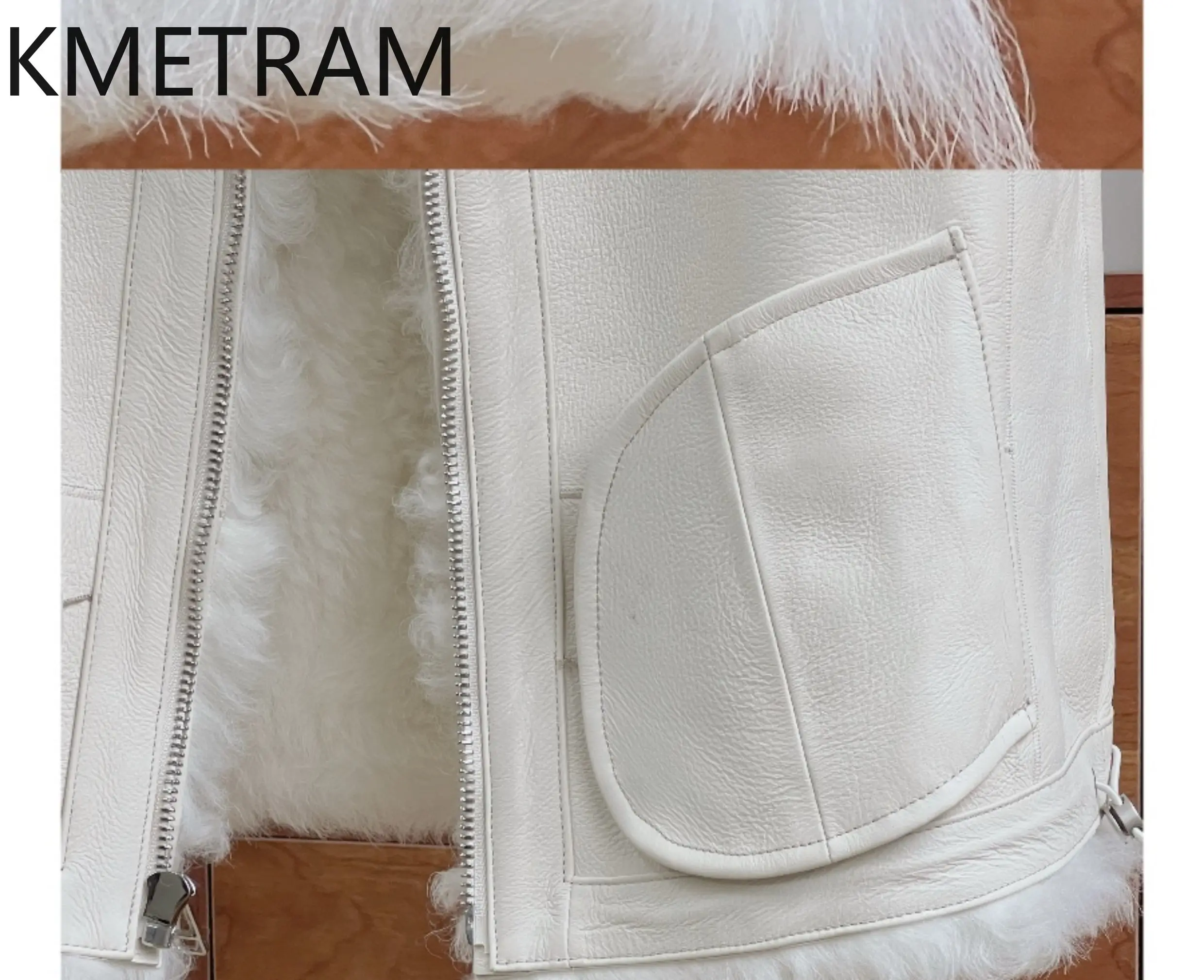 سترة KMETRAM 100% من صوف توسكانا الطبيعي من فرو الغنم للنساء 2025 ملابس قصيرة وأنيقة للنساء سترة من الفرو الحقيقي ropa mujer