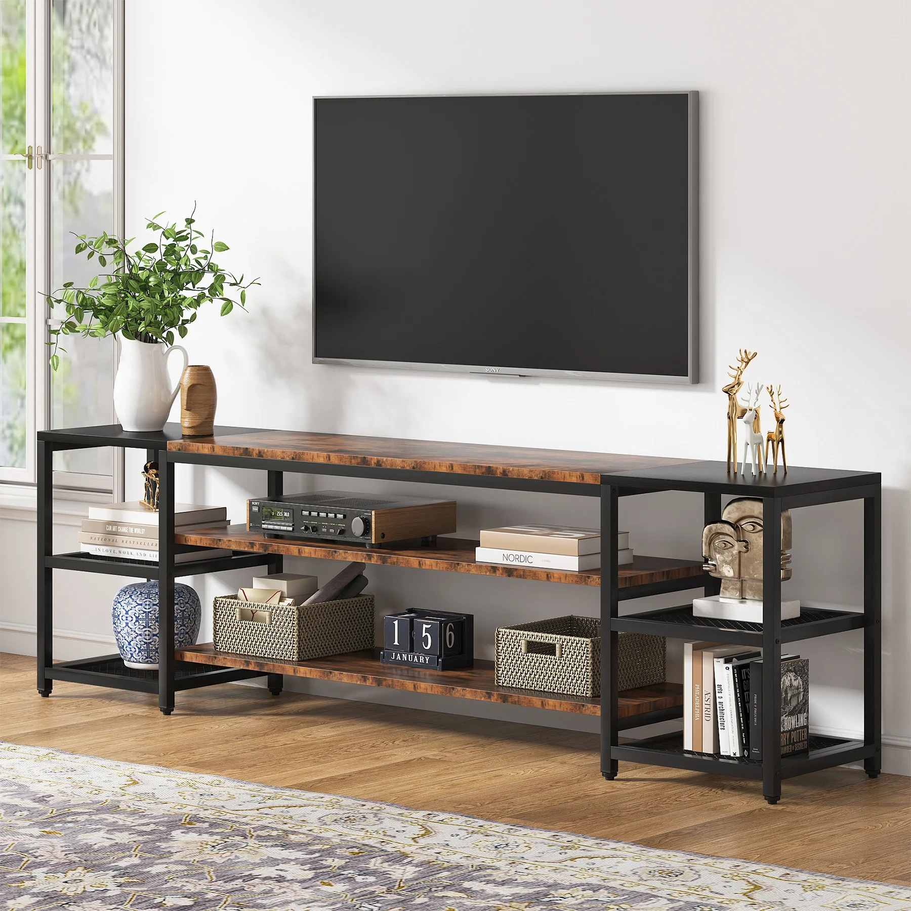 Tribesigns 78 Inch TV Stand for TVs up to 85 Inch, Media Entertainment Center Console Table, 3-Tier TV Console Table