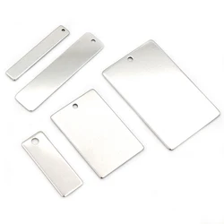 10pc/lot  No Fade Charms 316 Stainless Steel rectangle for necklace pendant diy jewelry making
