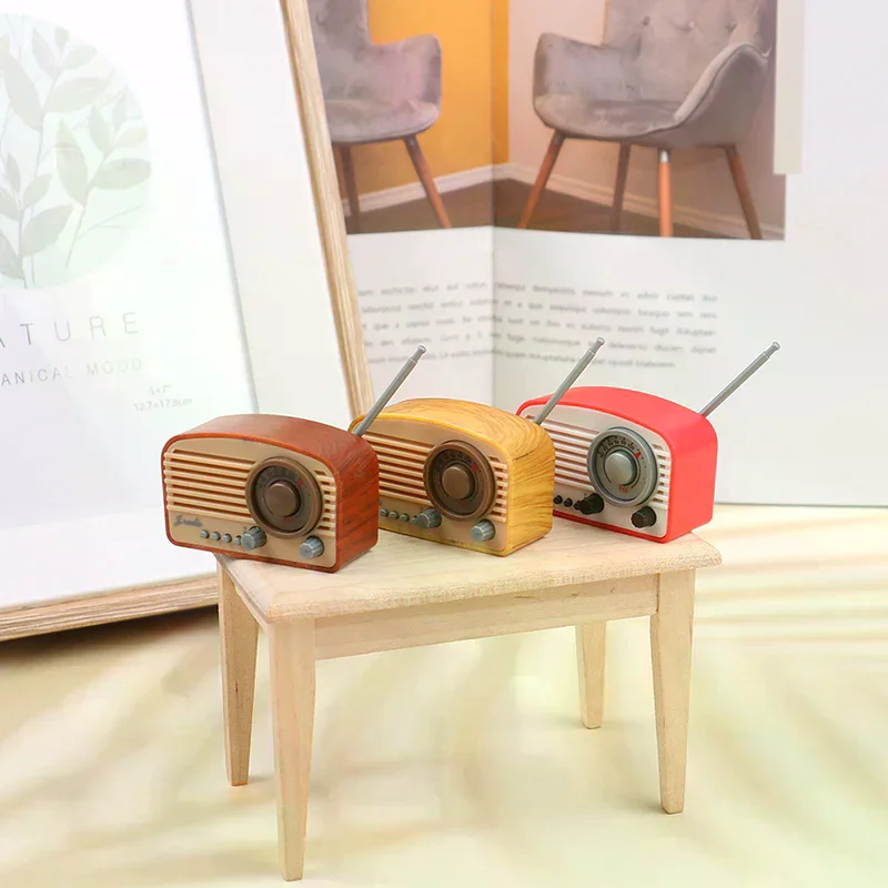 

1Pcs 1:12 Dollhouse Miniature Simulation Mini Radio Model DIY Accessories Toy Childhood Memories