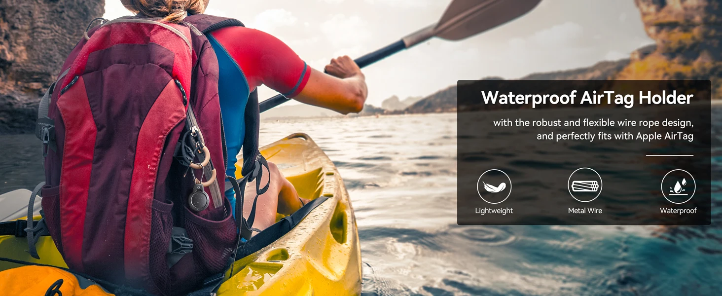 GITFOS Airtag-Halter für Apple Airtag-Hülle mit Drahtkabel, wasserdichte Airtags-Schlüsselanhänger-Schutzhülle für Gepäck, Rucksack – Detail 1