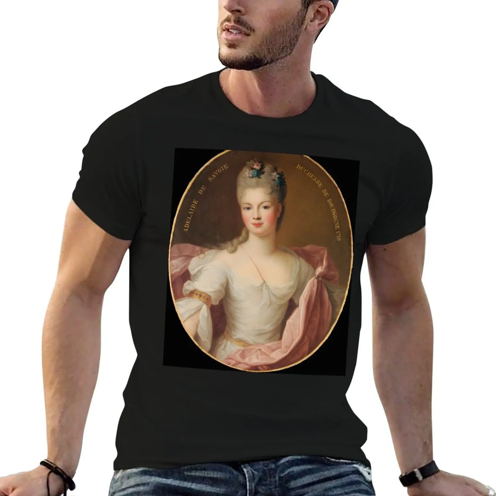 Camiseta Marie Adéla?de de Savoie Duchesse de Bourgogne, camisetas de algodón para hombre, camisetas gráficas para hombre
