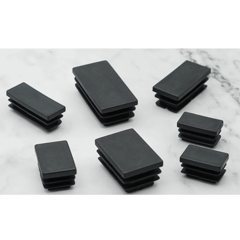 Black Plastic Blanking End Caps Rectangular Pipe Tube Cap Insert Plugs Bung Furniture Tables Chairs Foot Pads Protectors image 3