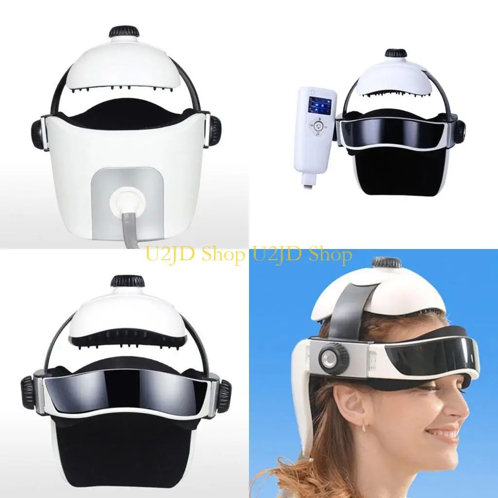 U2JD Electric for Head Massager Intelligent Air Pressure Vibration Finger Press Relaxation with Music Soothing Relax Helmet for