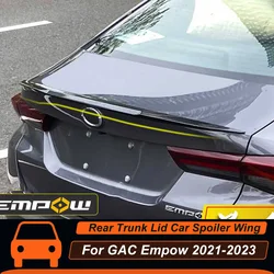 For GAC Empow 2021 2022 2023 Rear Trunk Lid Car Spoiler Wing ABS Glossy Black Carbon Printing Exterior Tuning Accessories Parts