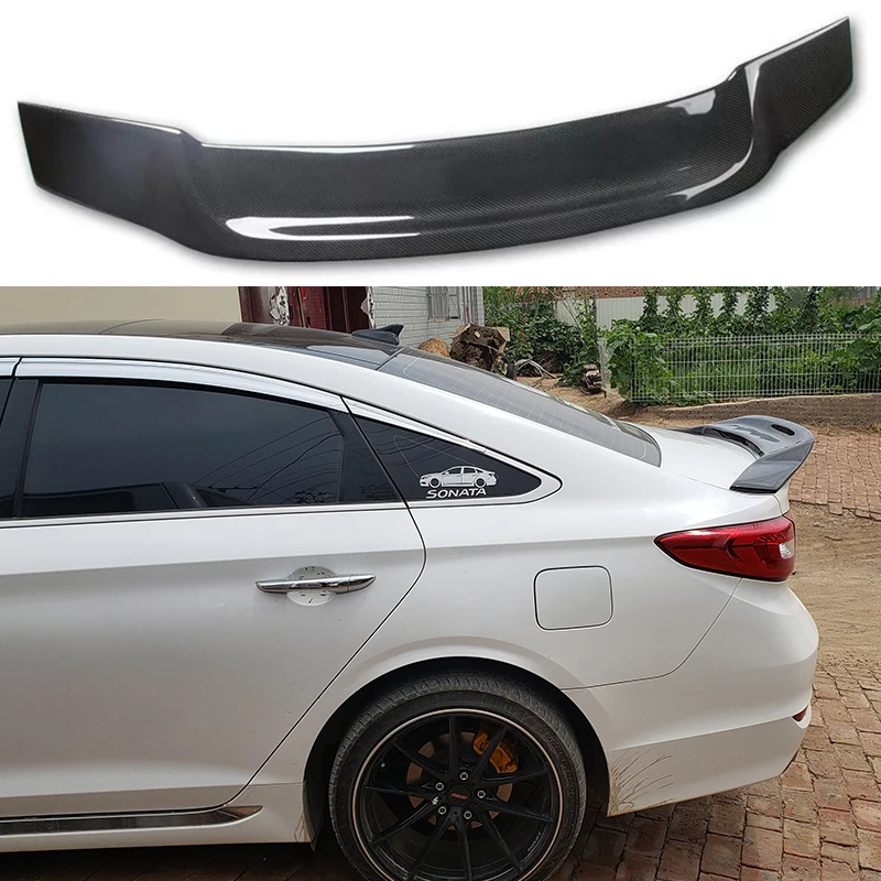 Suitable for modern Sonata 9 R style carbon fiber rear trunk lid spoiler wing body sports modification kit 2015 2016 2017