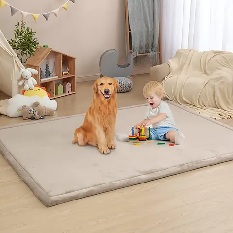 59x79“ Extra Large Baby Play Mat Non Slip Crawling Mat Playmat Infant Floor Mats Thick Soft Coral Velvet Nursery Rug Baby Carpet