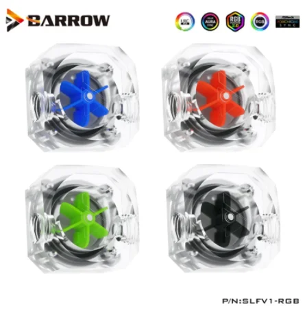 

Barrow SLFV1-RGB Acrylic Water Flow Meter LRC2.0(5v 3pin) Lighting System Multiple Blade Colors