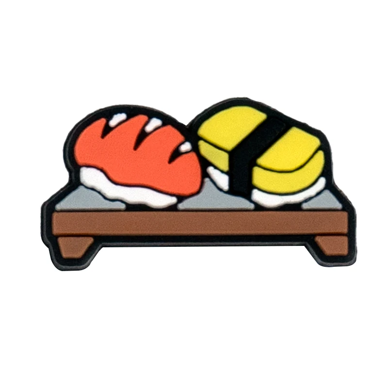 1/9 Stück japanische Lebensmittel-Schuhanhänger, gegrillter Tintenfisch, Sushi, Takoyaki, Snack, Salat, Schuhdekoration, Zubehör, geeignet für alle Clogs – Detail 8