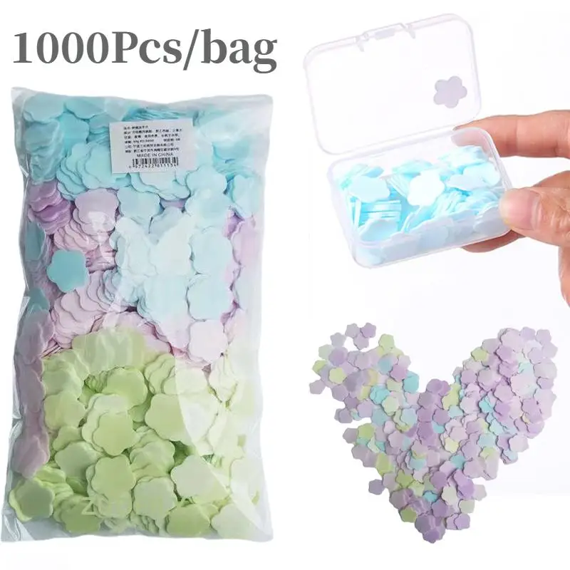 

1000pcs Paper Cleaning Soaps Portable Hand Wash Papers Scented Slice Washing Bath Travel Foaming Small