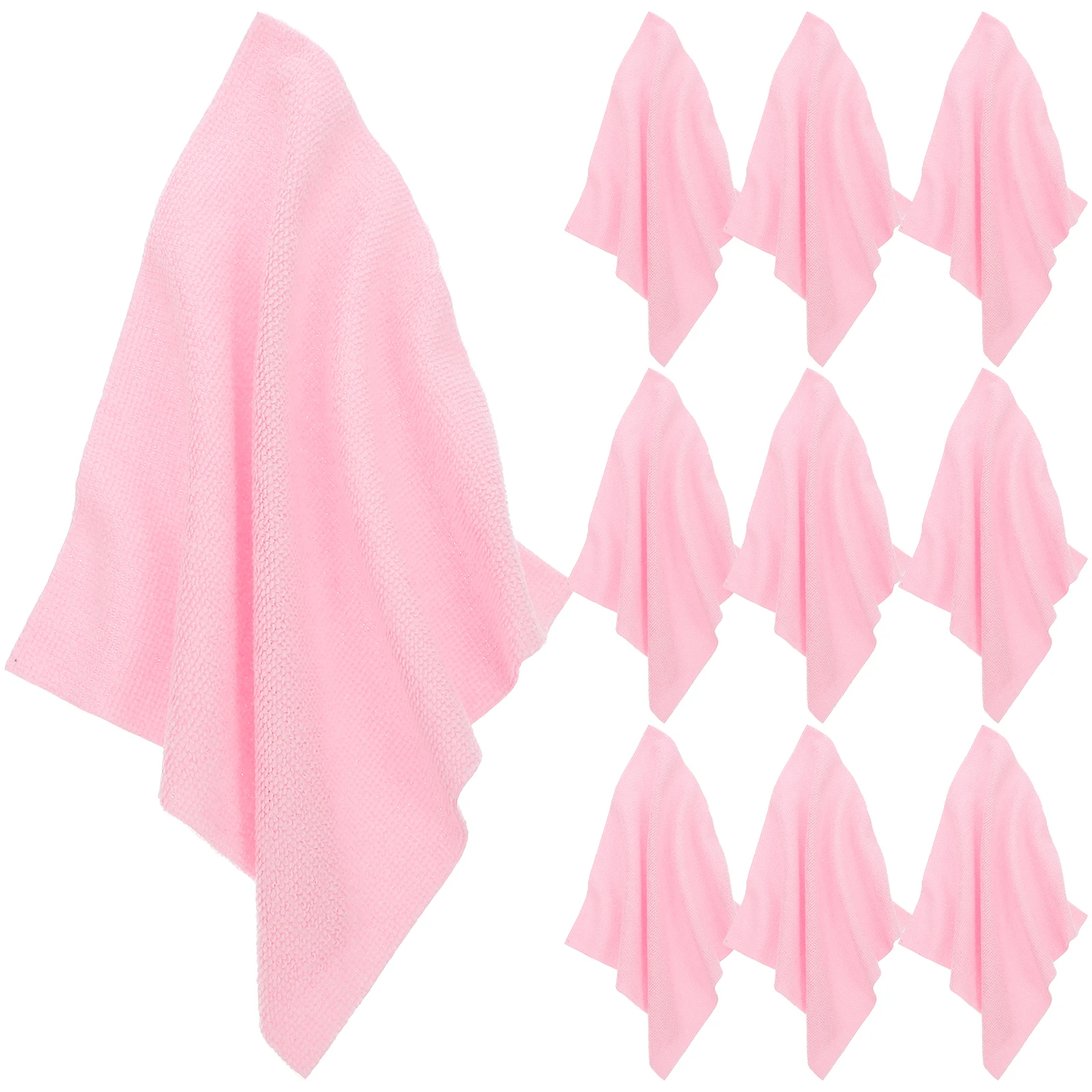 

20 Pieces 25cm Square Microfiber Cleaning Cloths Absorbent Kitchen Towels Dish Drying Cloth Reusable Paper Towels Pink Sturdy
