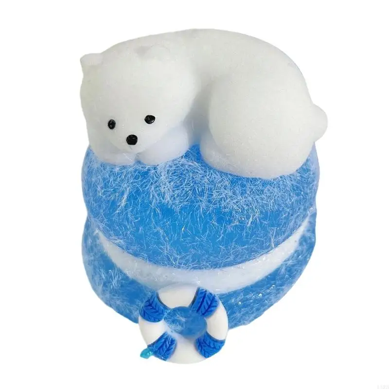 إجهاد الدب الأبيض القابل لإعادة الاستخدام يقلل من لعبة الحيوانات الحسية القابلة للضغط لتحسين التركيز يداه الاسترخاء L8RB