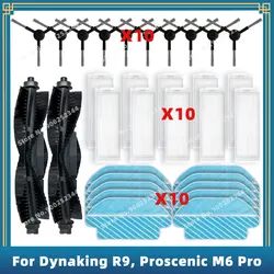 Compatible For 다이나킹 Dynaking R9 / Proscenic M6 Pro Replacement Parts Accessories Main Side Brush Hepa Filter Mop Cloth