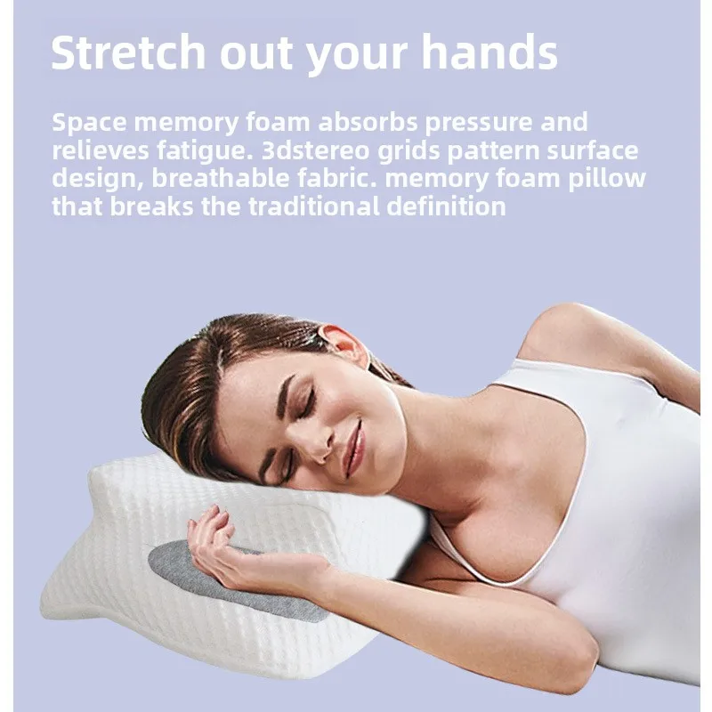 

Double Layer Special Shape Memory Foam Pillow Cervical Protection Slow Rebound Bed Pillow