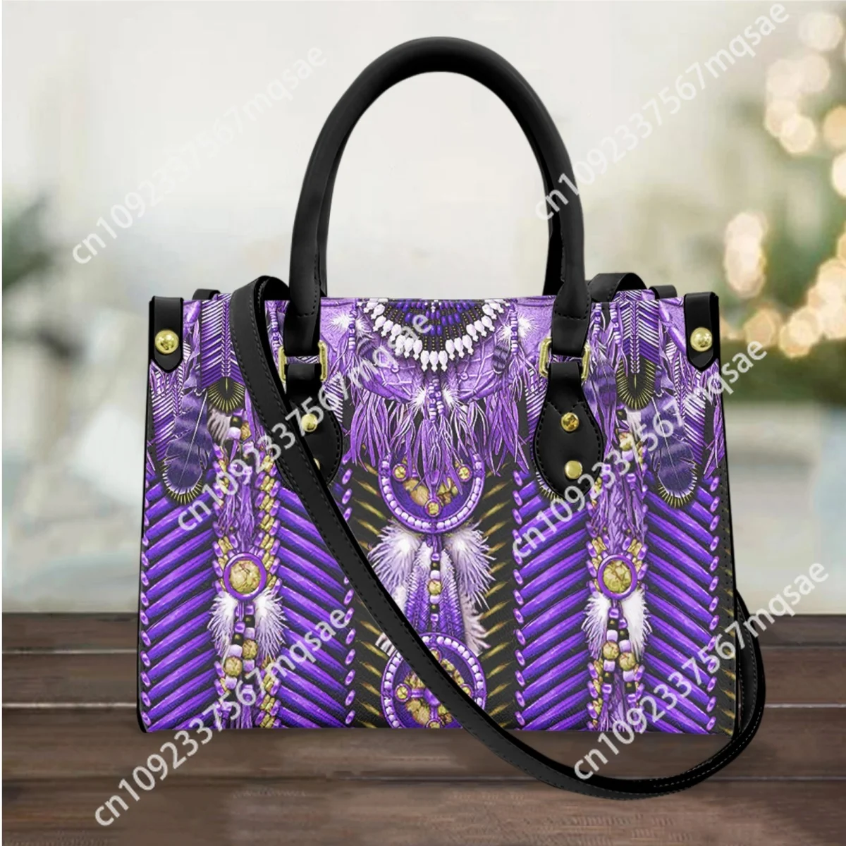 

Purple American Tribe Pattern Women's Handbags Ladies Shoulder Bags Woman Leather Fashion Women Cross Body Bags bolsa feminina