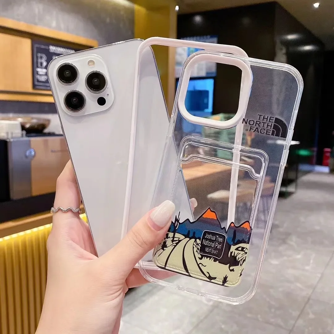 Card Holder Mobile One Piece Phone Case Suitable for IPhone15pro Cartoon Card 13/11 Three-in-one Apple Anti-fall Protective Case