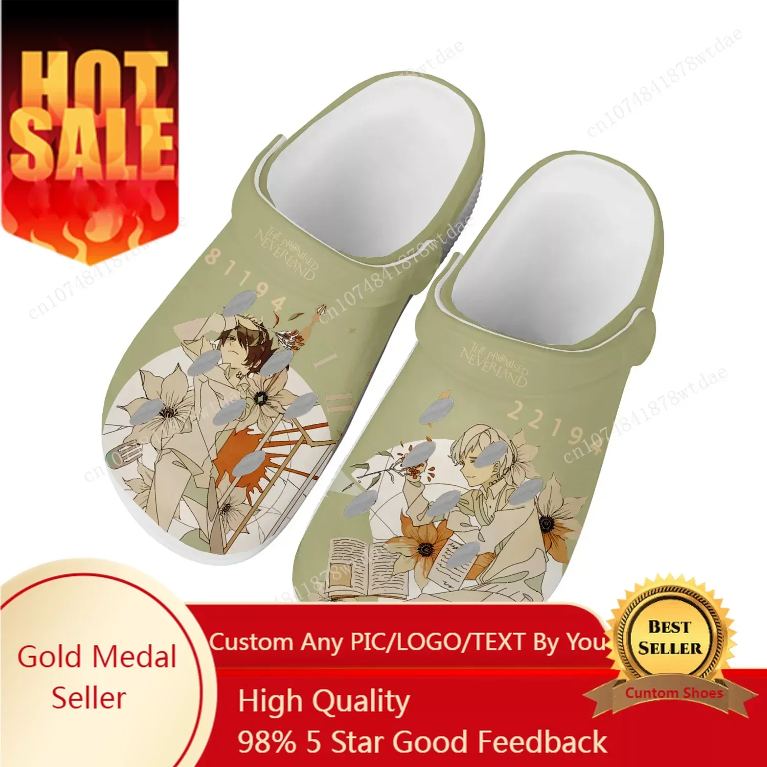 

The Promised Neverland Emma Home Clogs Men Women Youth Boy Girl Customize Water Shoes Anime Garden Beach Hole Slippers Sandals