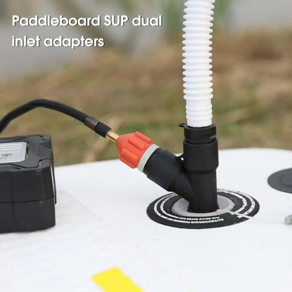 

Plastic Boat Valve Adapter Quick Dual Intake Surfboard Adapter Leak Proof Perfectly Fitment Boat Pump Adapter Surfboard Adapters