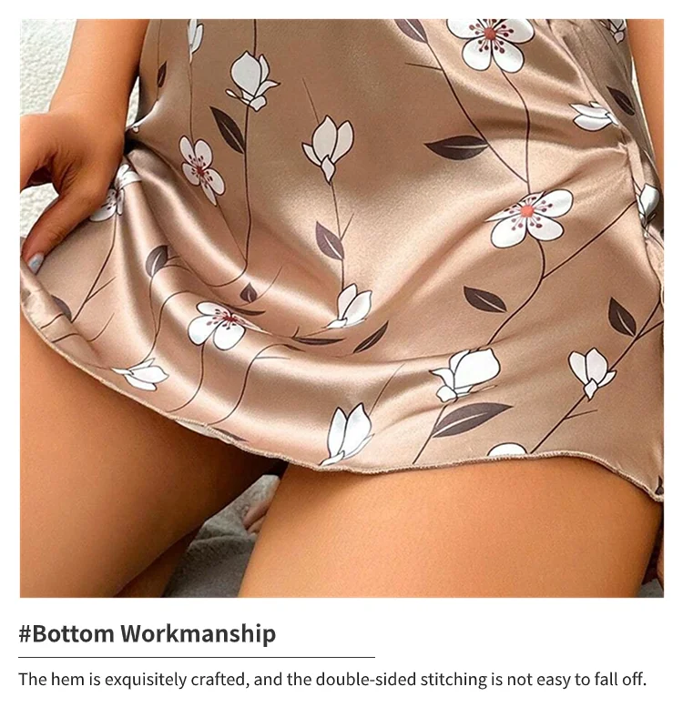 Women's Satin Floral Print Nightdress