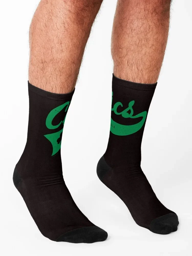 Vintage Celtics Basketball Skript (grün) Socken niedlichen Crossfit Anti-Rutsch-Kawaii Luxus Frau Socken Männer