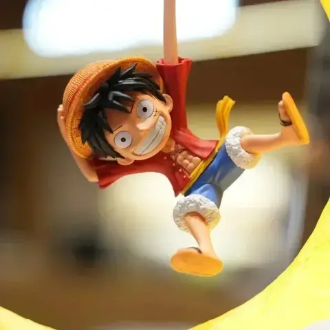 Original Genuine Banpresto One Piece 20cm Luffy With Lamp Action Figure Cute Collectible Model Doll Toys Gifts Wholesale