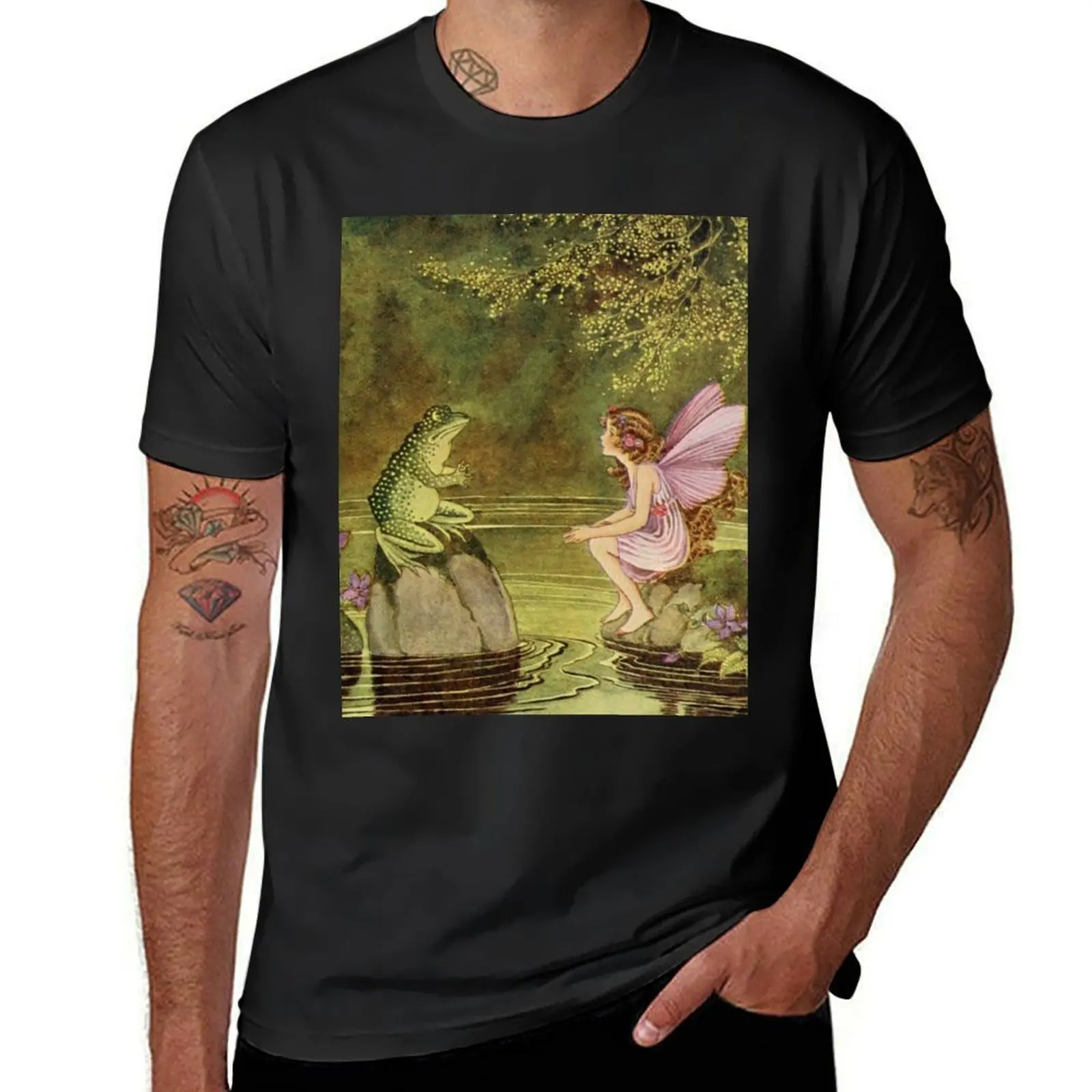 “The Fairy and the Frog” by Ida Rentoul Outhwaite T-Shirt boys whites quick drying t shirts for men cotton