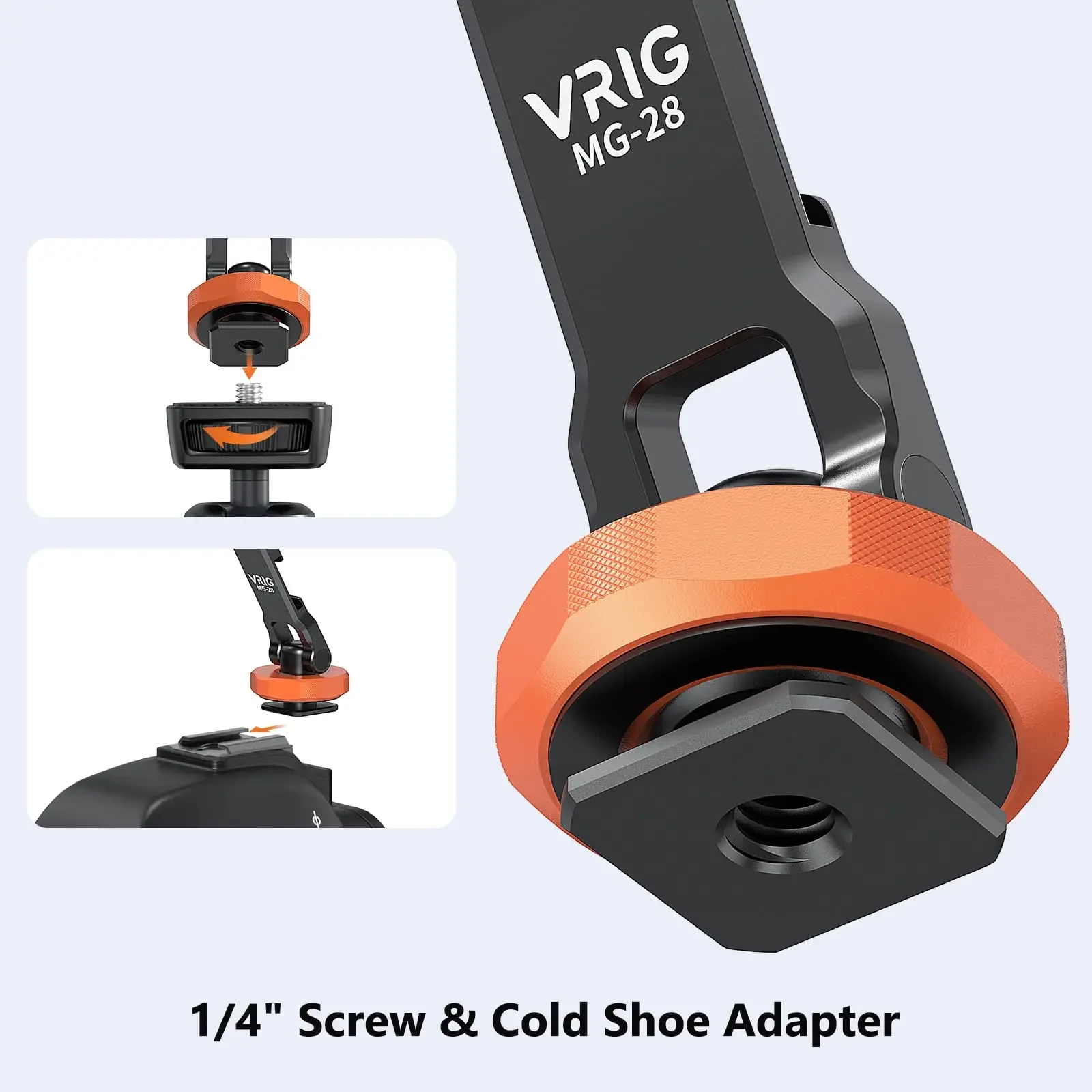VRIG Magnetyczny Uchwyt na Telefon Statyw do Magsafe iPhone 17 16, Aluminiowy Adapter Statywu z Mocowaniem Cold Shoe — zdjęcie produktu 3