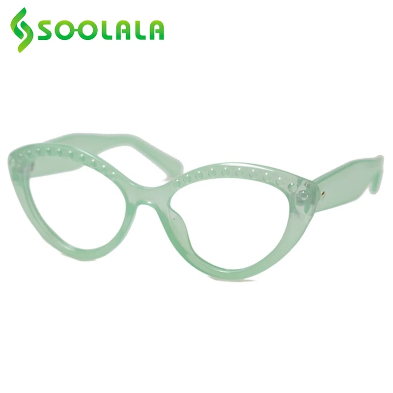 

SOOLALA Cat Eye Anti Blue Light Presbyopic Reading Glasses Women Frame Magnifying Farsighted Eyeglasses With Diopter 0.5 1.0 2.0