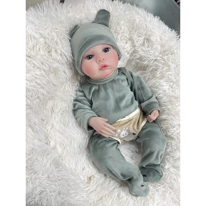 45cm  Full Body Vinyl Reborn Meadow Lifelike Soft Touch 3D Skin Hand Painted Multiple Layers with Genesis High Quality Art Doll