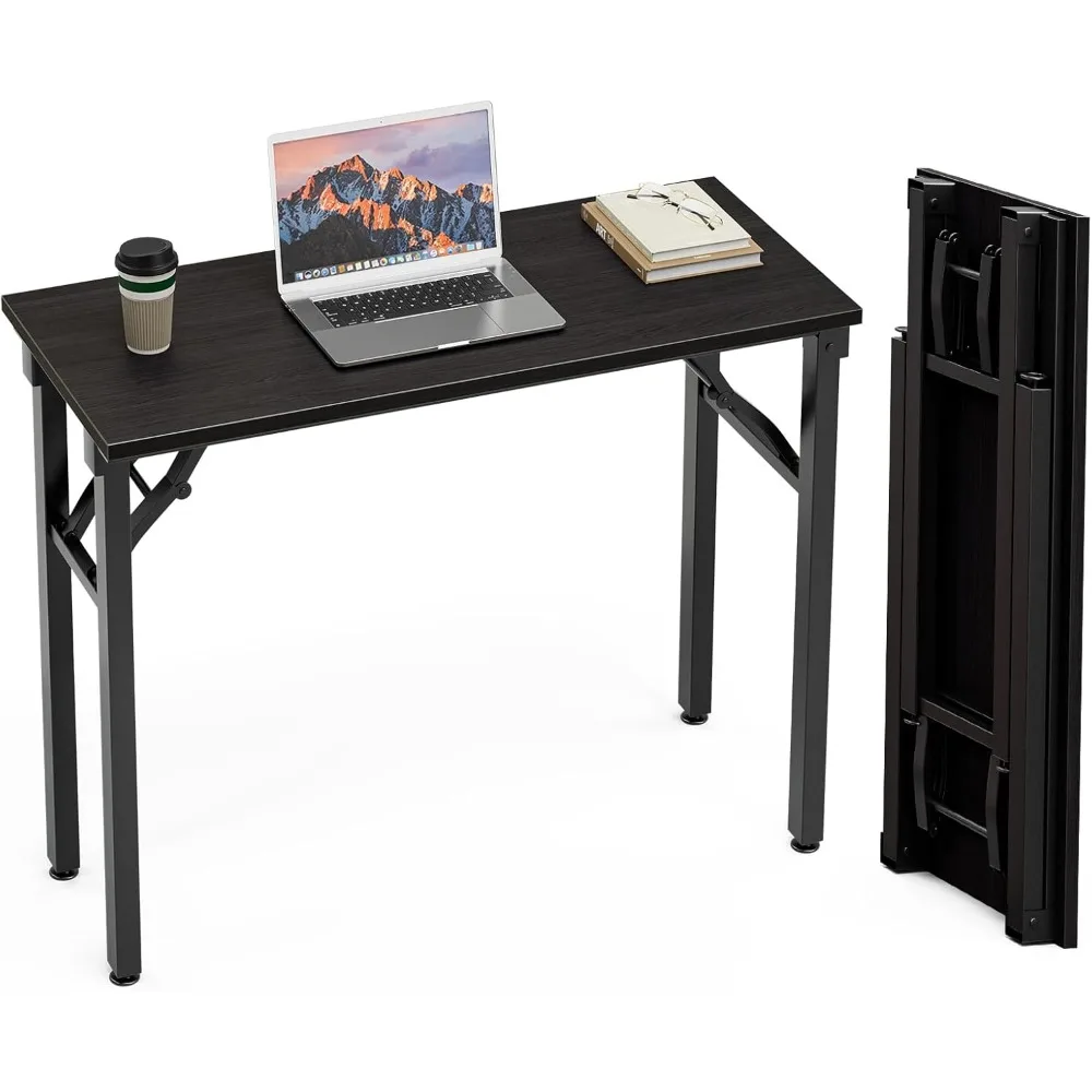 

Small Computer Desk Folding Table - 35.8" Foldable Office Desk, No Assembly, Perfect for Small Spaces in Bedroom, or Apartment,