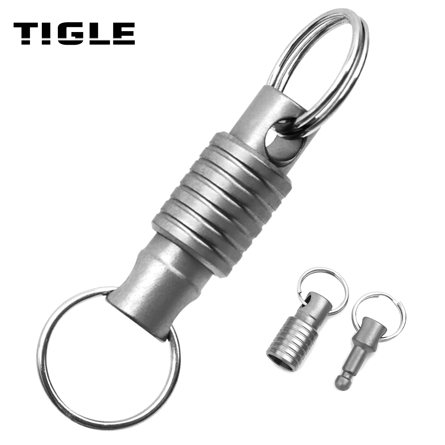 TIGLE Titanium Alloy Keychain New Detachable Multifunctional EDC Stainless Steel Keyring Upgraded Version Mini Pocket