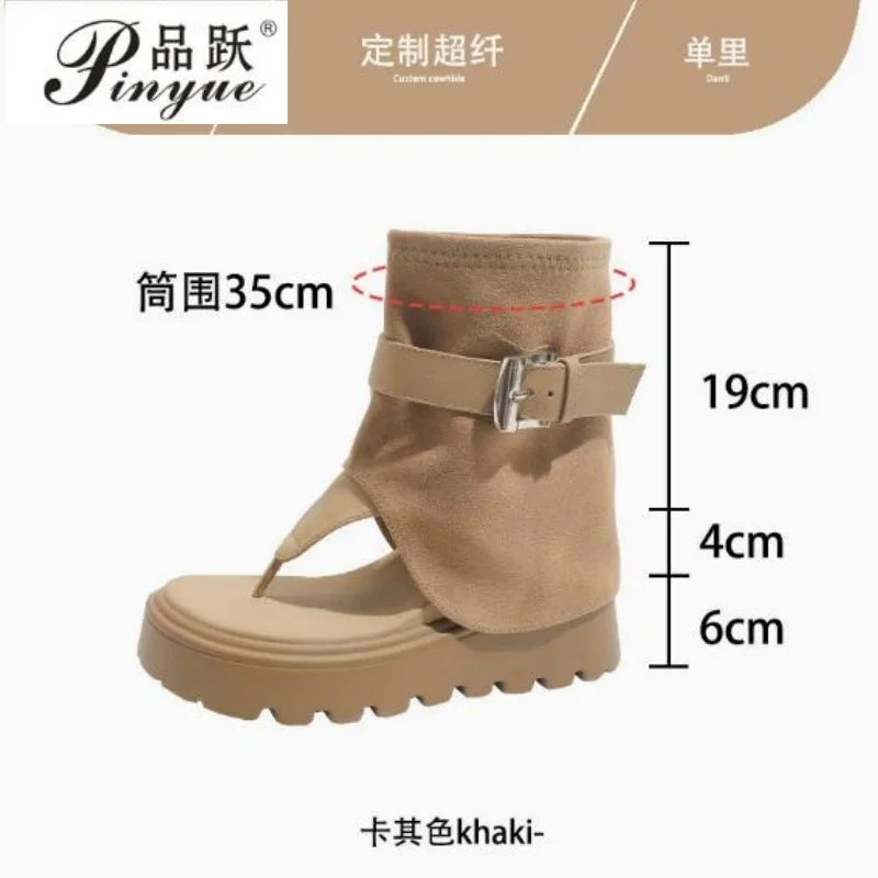 

10cm high-heeled women's shoes wedge sandals summer height-increasing pants boot with toe clasp V-shaped flip-flops size 34-39