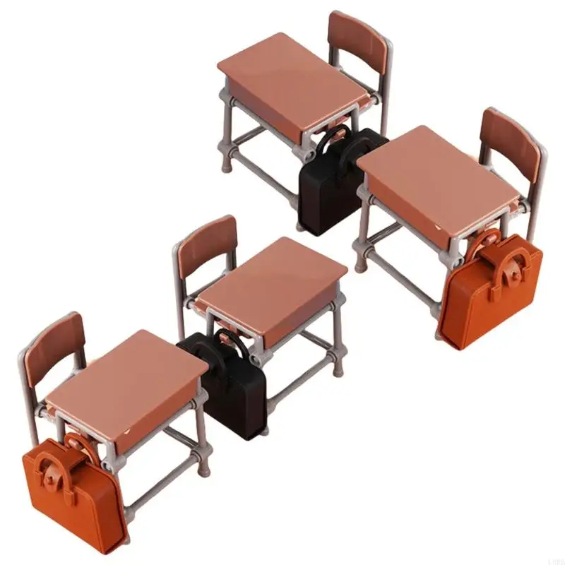 Collector Grade 1/12 per mobili in classe set per bambole Include borse da scrivania L8RB